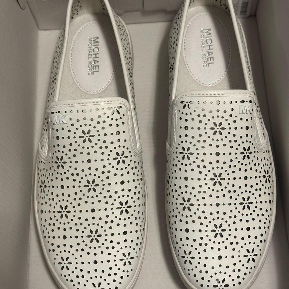 Michael Kors White Slip-On Sneakers